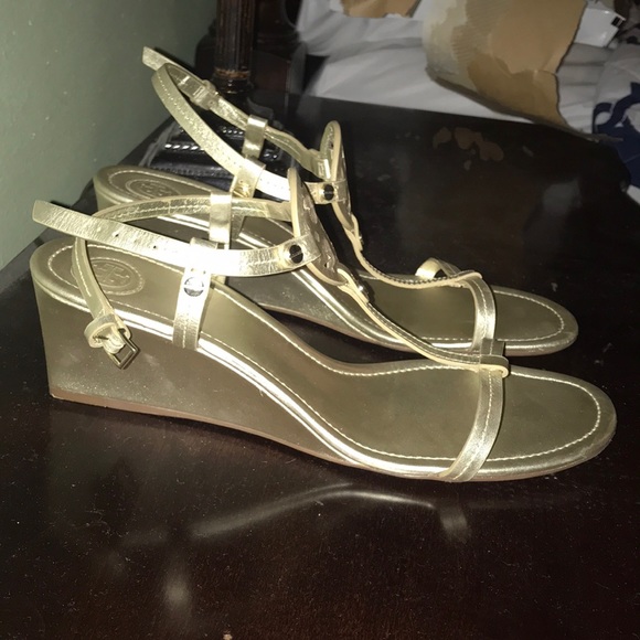 Tory Burch gold wedges - Picture 3 of 3